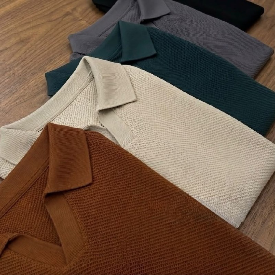 Camisa Polo Texturizada sem Botão