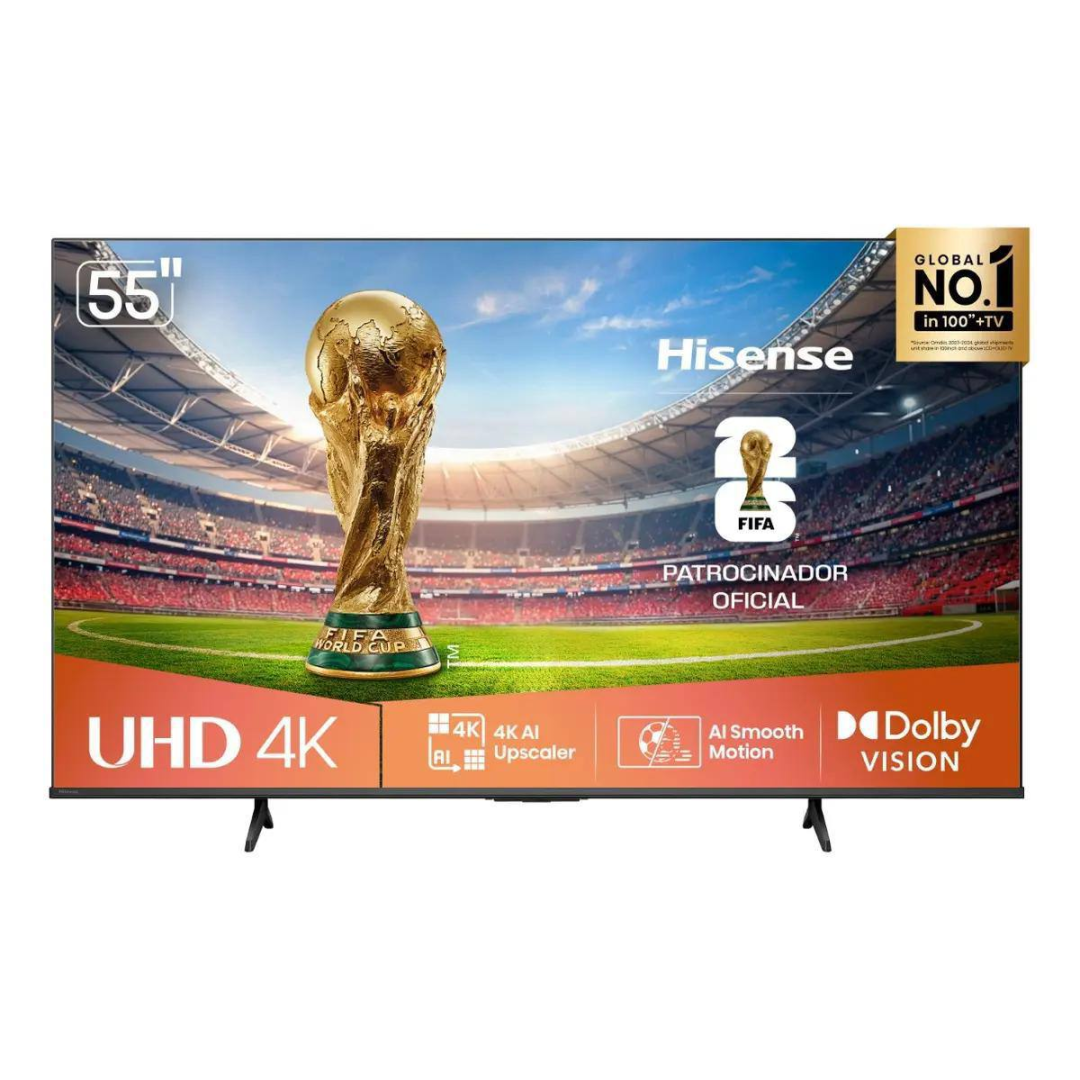 Hisense Smart Tv 4k 55 Polegadas 55a6nv Com Dolby Vision, Hdr10, HLG, Dolby Gaming, Film Maker, Dts Virtual X, Compatibilidade Alexa E Google Home