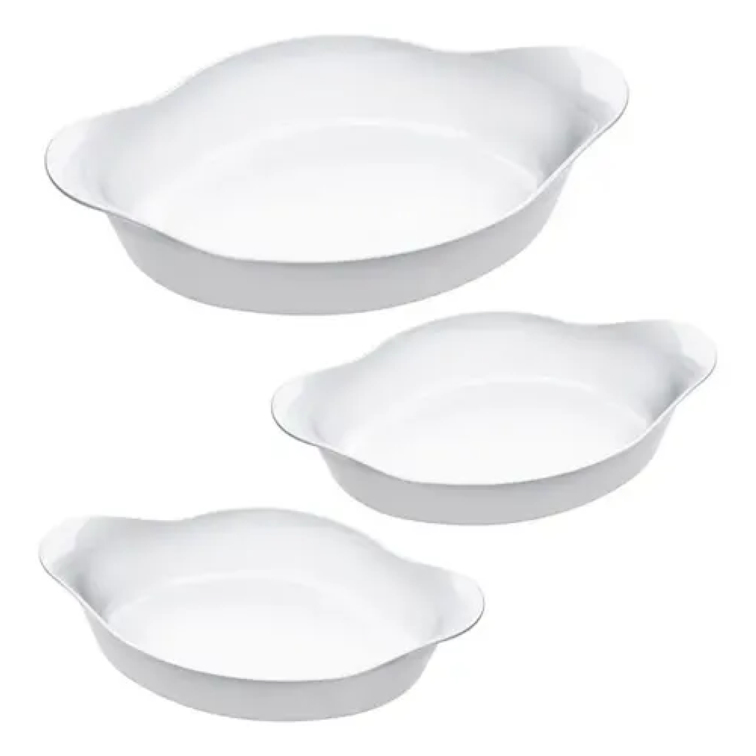 Kit com 3 Travessas Marinex Opaline Oval
