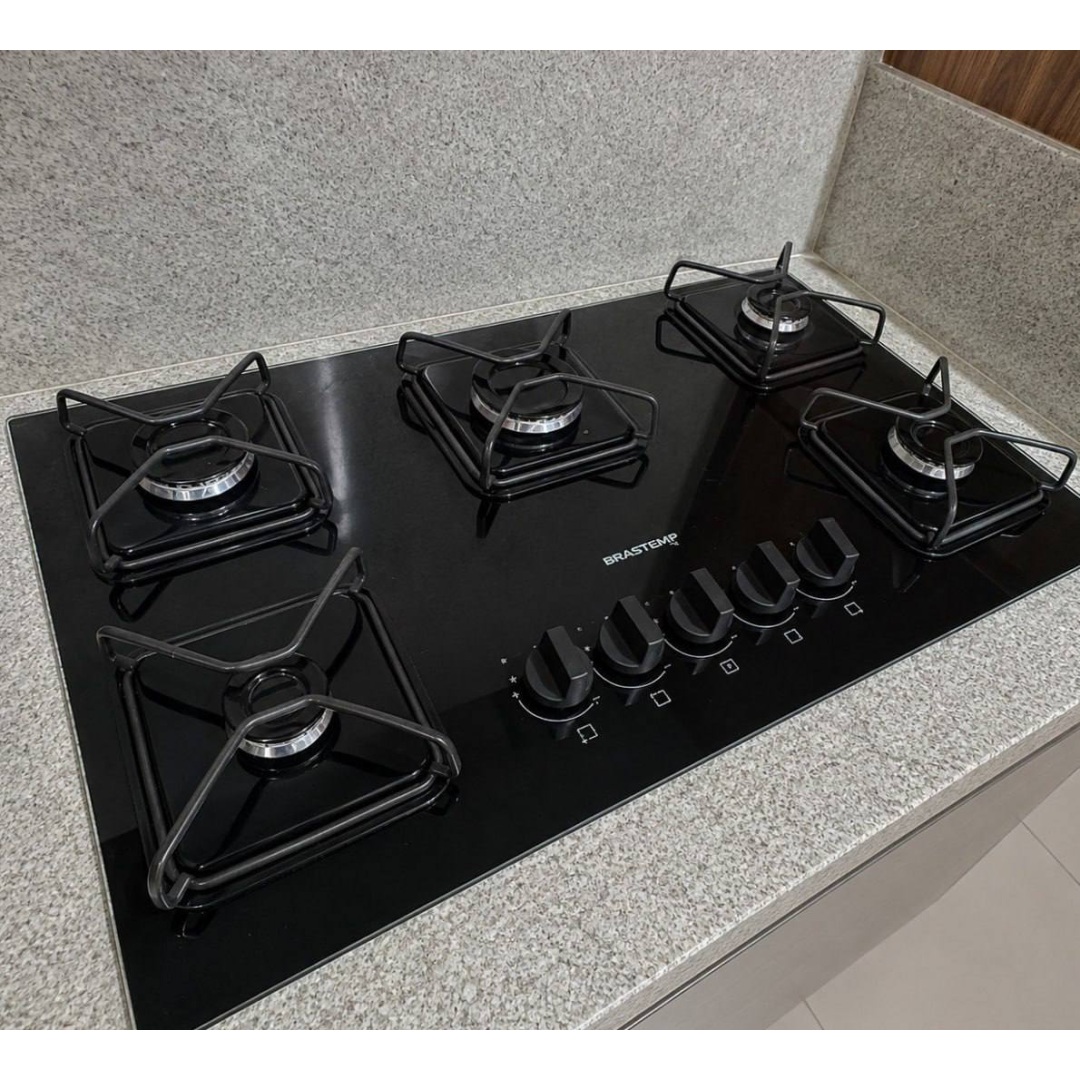 Cooktop Brastemp a Gás 5 Bocas com Grades de Ferro - BDS75AE