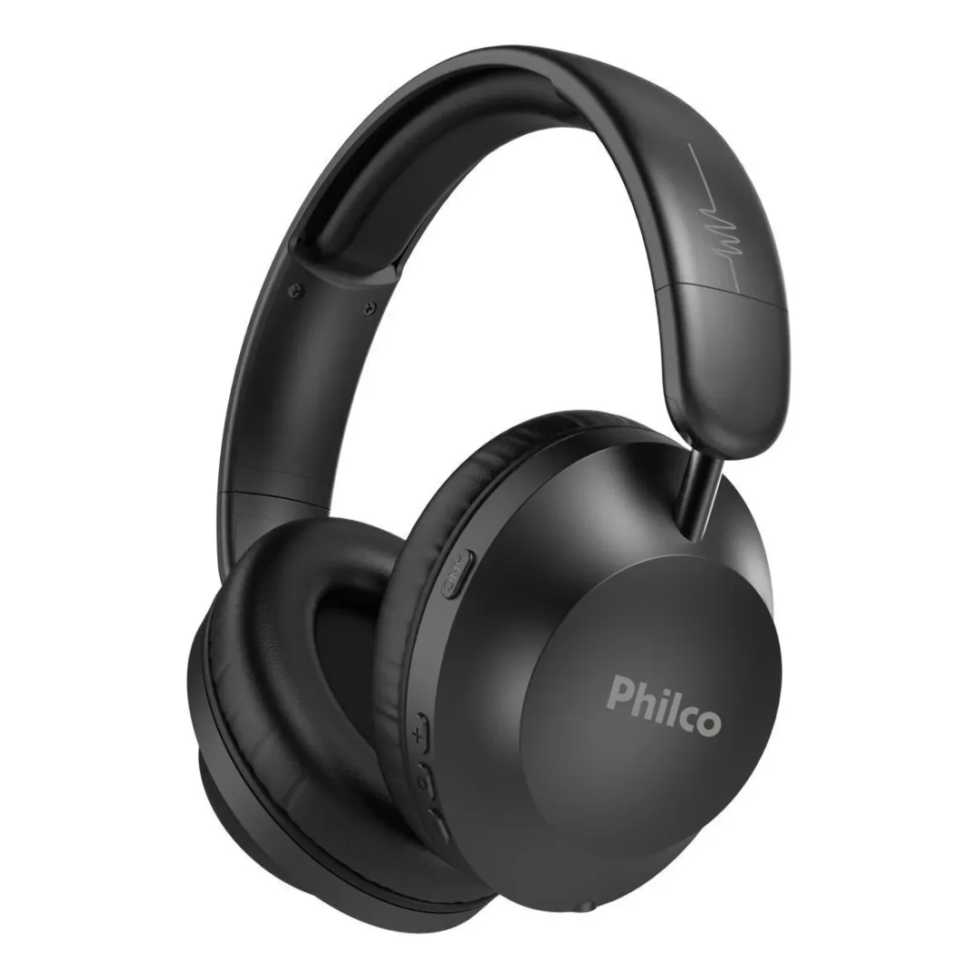Fone de Ouvido Bluetooth Philco Extreme ANC 50h de Bateria Bluetooth 5.4 Preto PFO09P