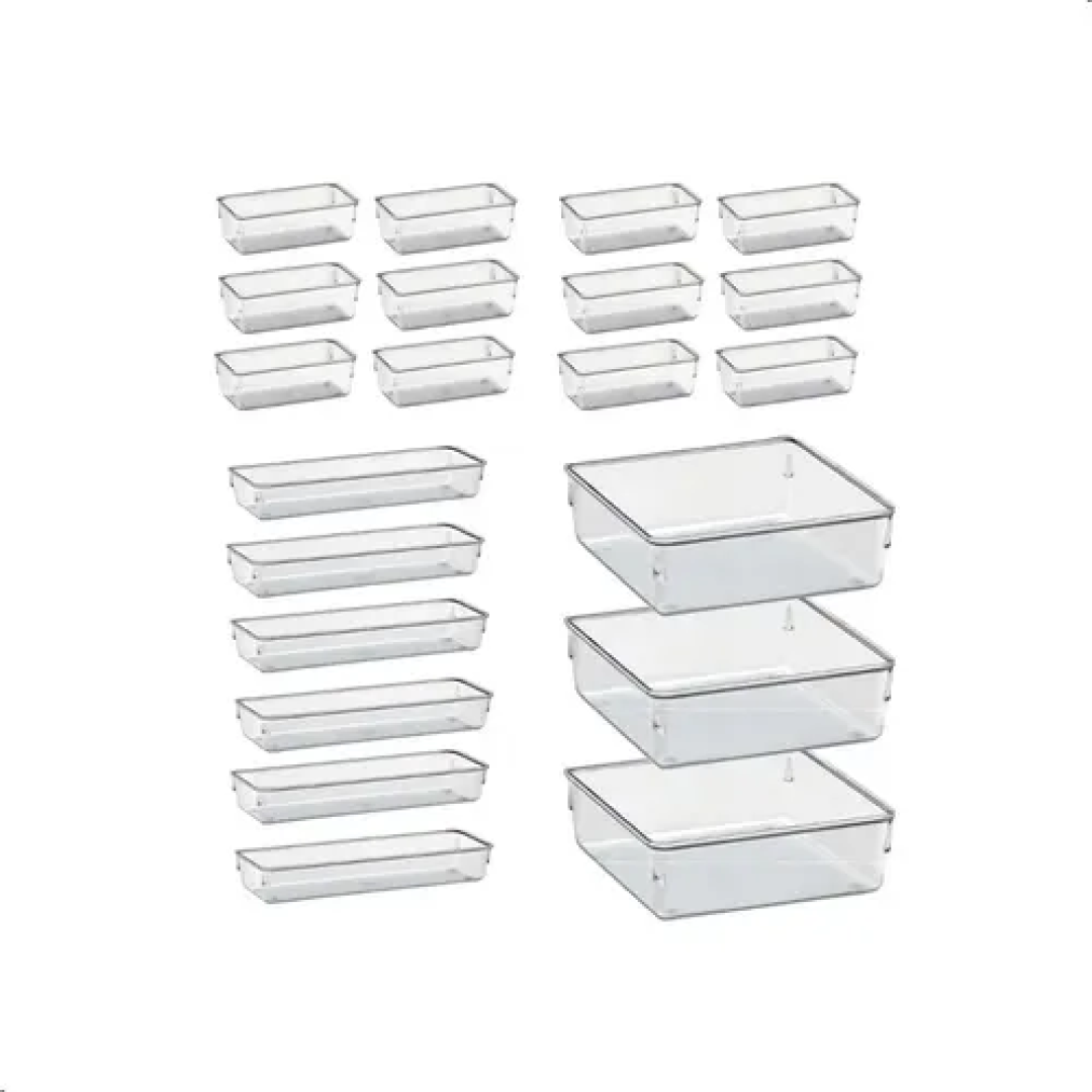 Kit com 21 Organizador Multiuso Acrílico