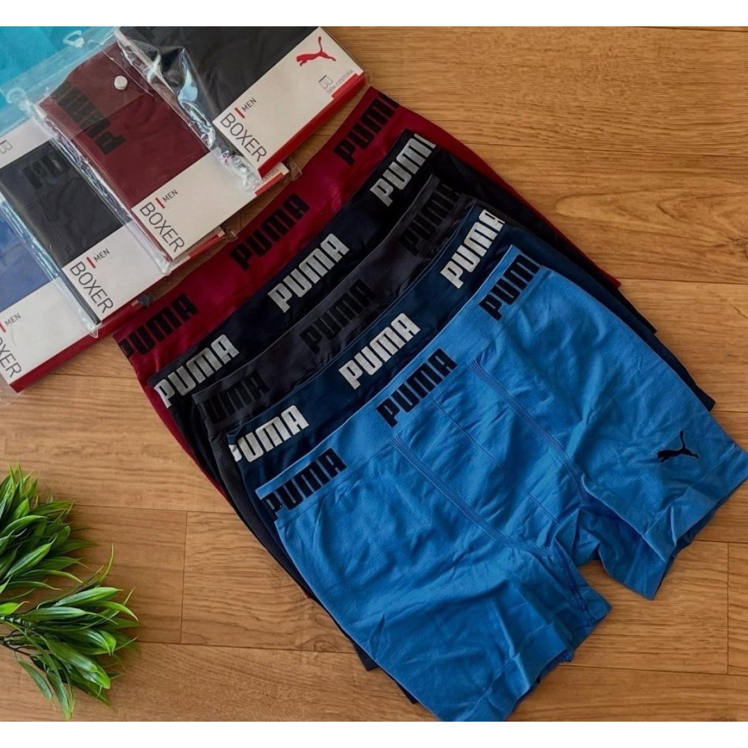 Kit 4 Cuecas Boxer Puma Poliamida Sem Costura Box Original