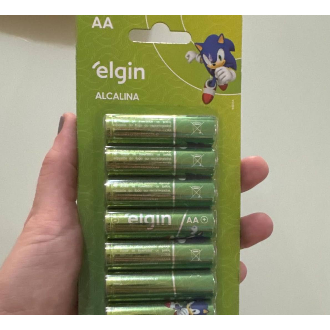 Pilha Alcalina AA com 16 unidades Elgin Comum