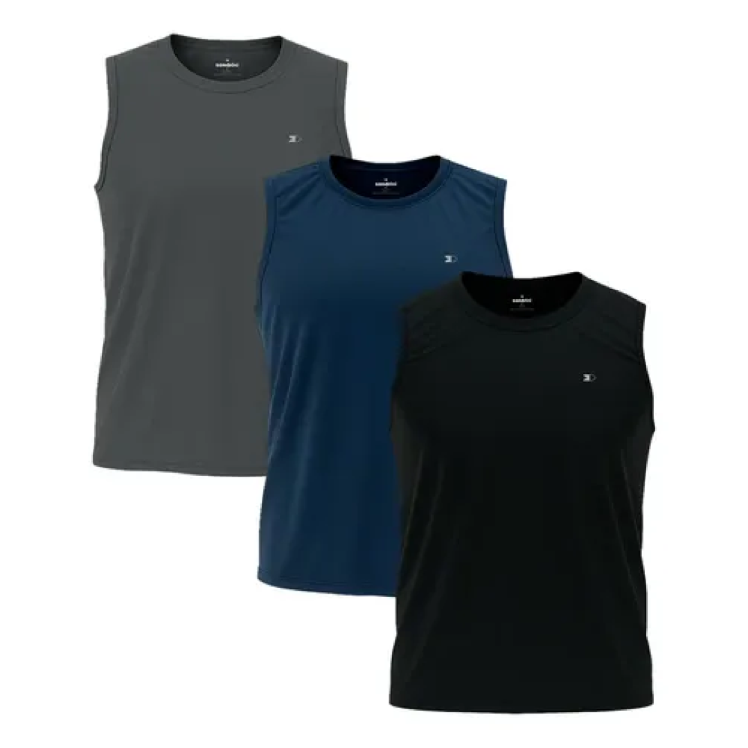 Kit com 3 Regatas Dry-fit Lisa Sandrini