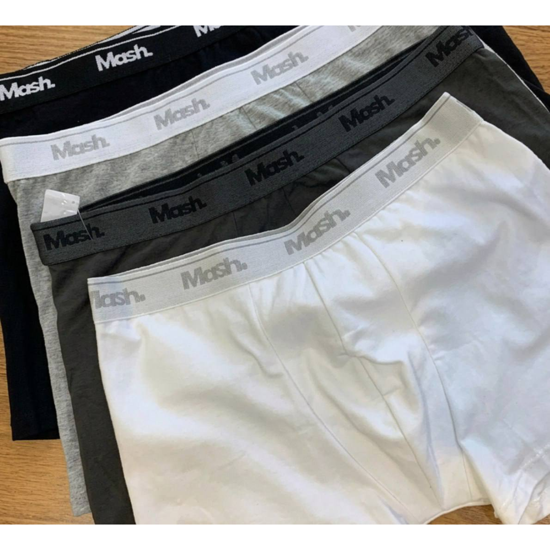 Kit Com 10 Cuecas  Masculina Boxer De Algodão Mash Lisas Azul Marinho/ Azul Jeans/ Cinza Mescla Claro/ Cinza Mescla Escuro/ Preto Liso G