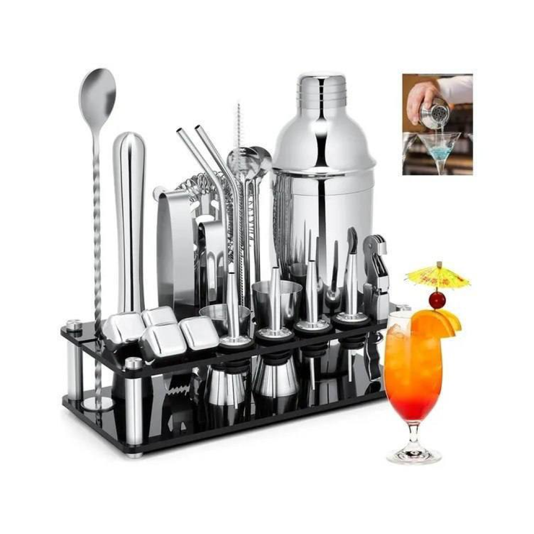 Kit Bartender Completo C/ Coqueteleira 750ml + Kit Caipirinh