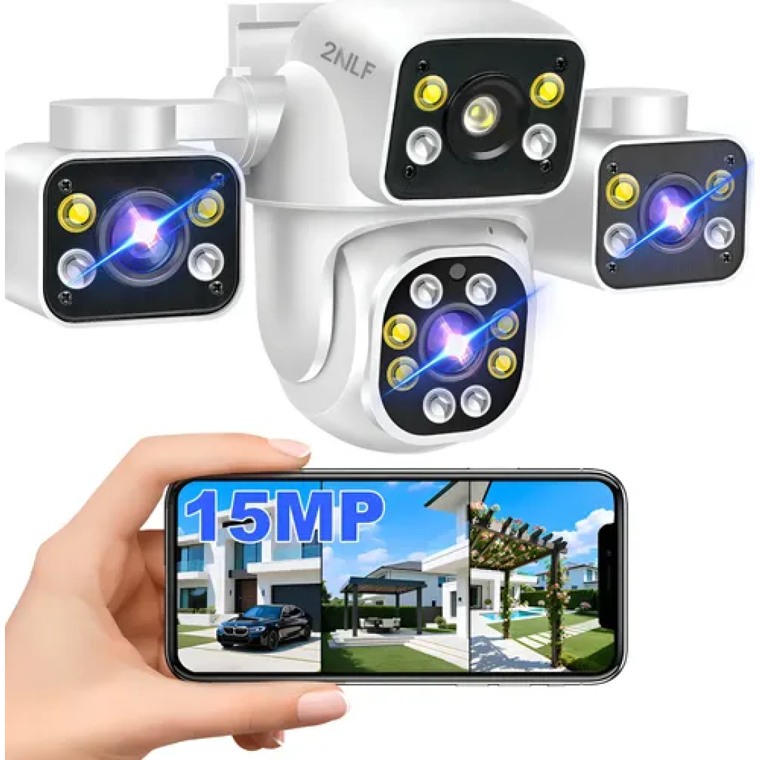Câmera De Segurança 3 Lentes Wi-fi Externa 360°