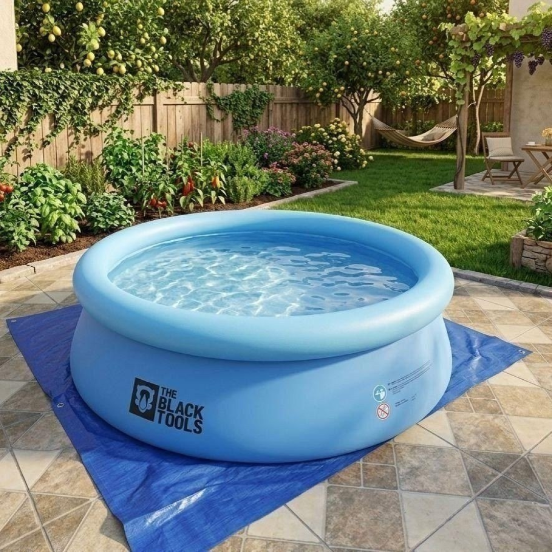 Piscina Inflável Circular The Black Tools 1400l Reforçada Azul