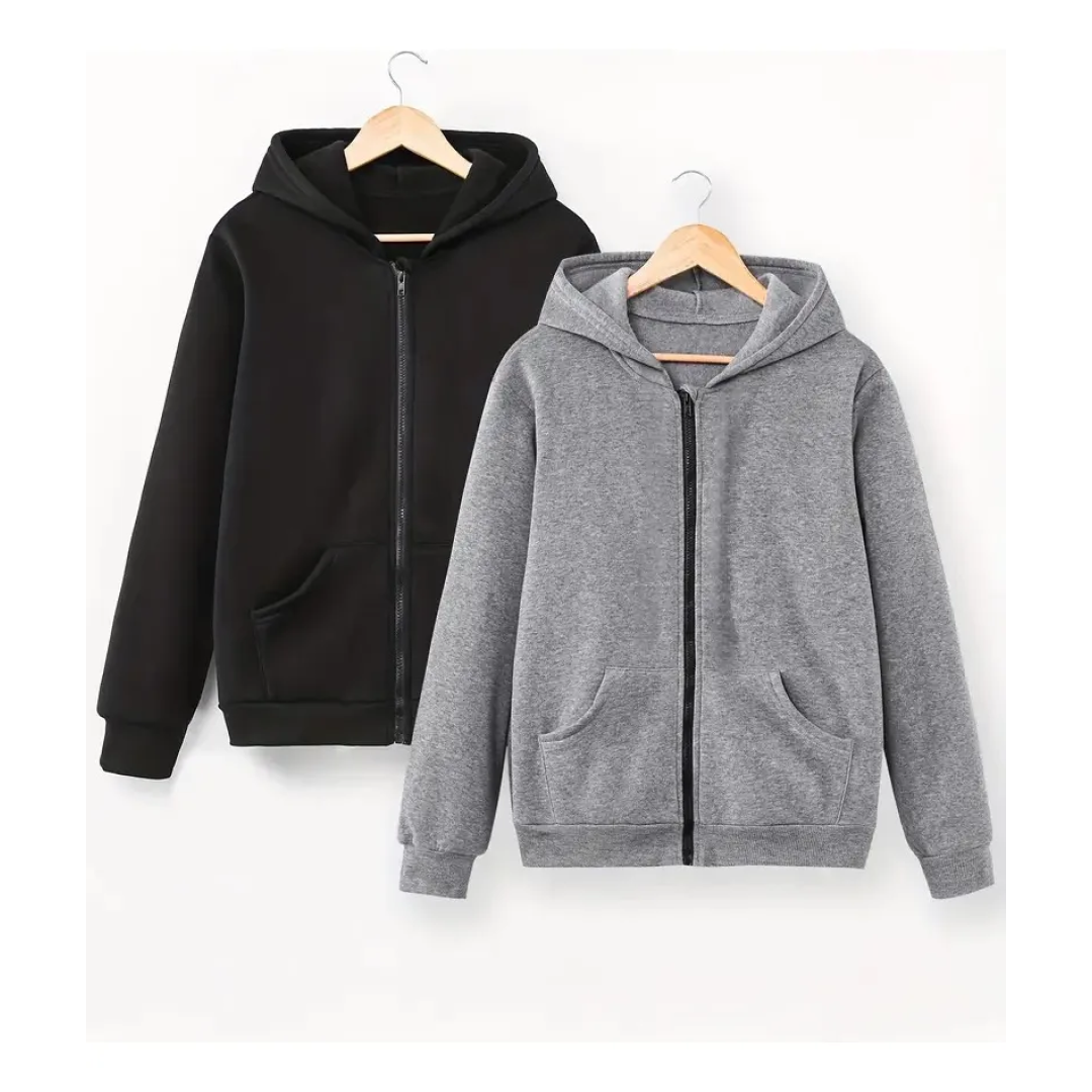 Kit 2 Moletons Com Capuz & Com Zíper