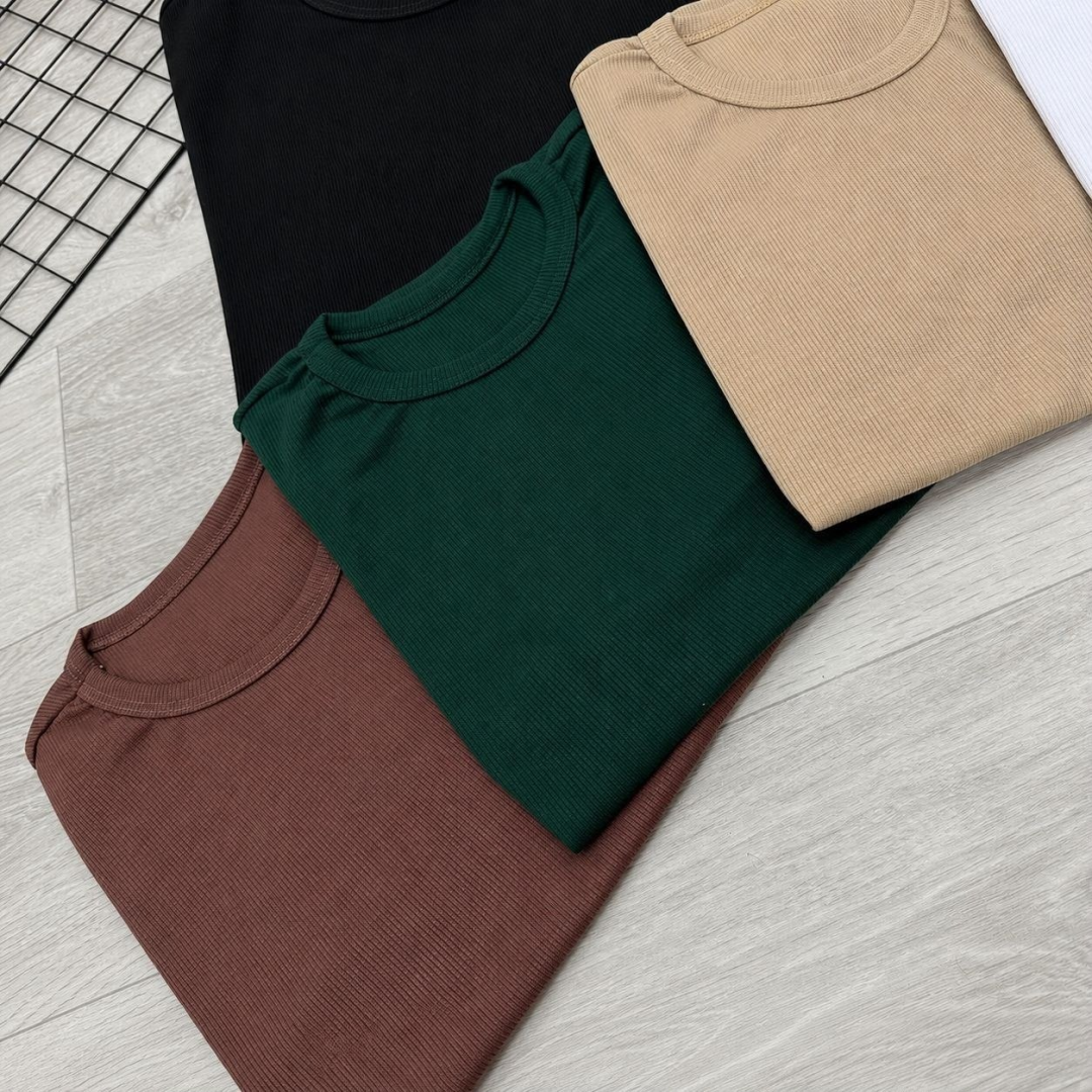Kit com 4 Camisetas Americana Textura Canelada