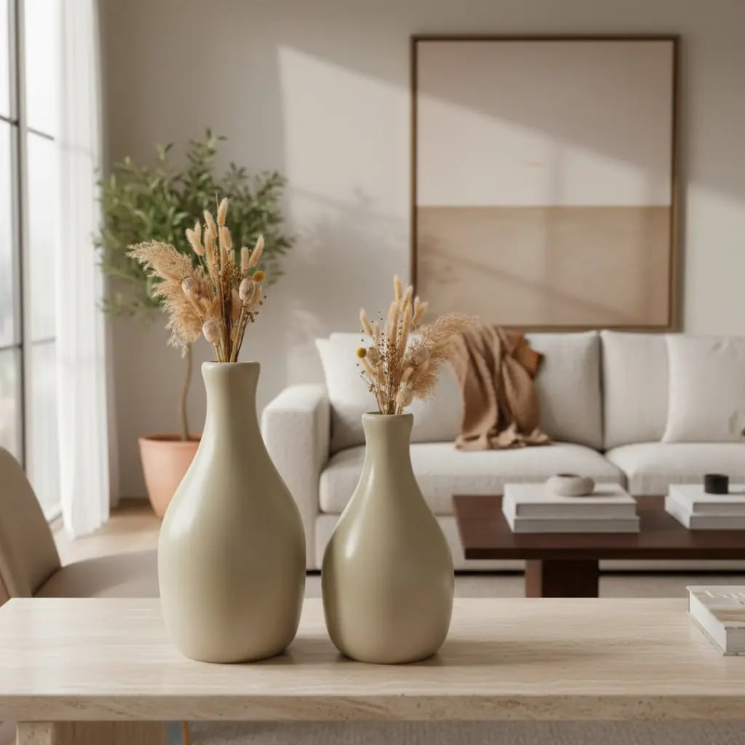 Dupla De Vaso Decorativo Em Ceramica Para Arranjos Casa Sala