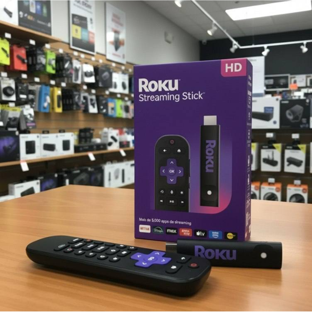 Roku Streaming Stick 2025 Para Tv Hd/fhd Controle Por Voz Preto De Voz 3ª geração 3840BR