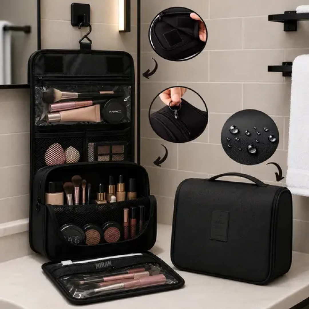 Necessaire Gancho Bolsa Dobrável Organizadora Viagem Necessaire Unissex Dobravel Higiene Mala Com Divisórias Cabide Impervemeal Feminina Masculina De ...