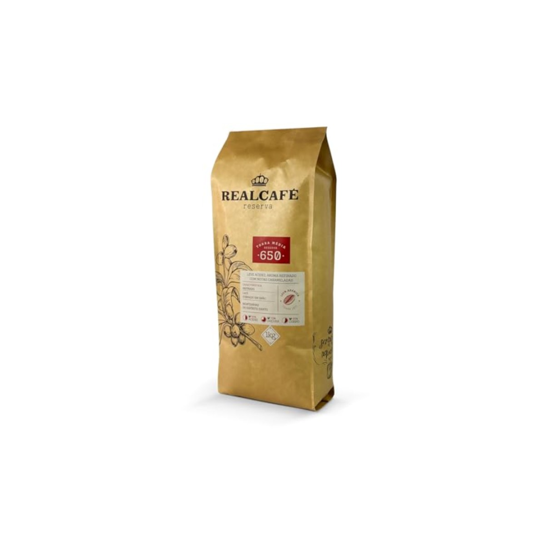 Café Especial Torrado em Grãos RealCafé Reserva 650 Torra Média 1KG