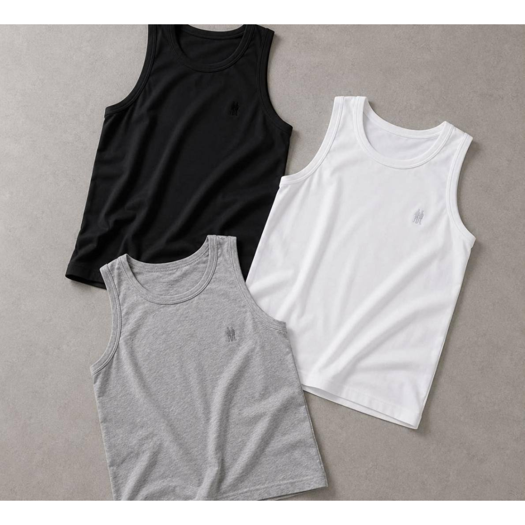 Kit 3 Regatas Masculinas Regular Polo Wear Sortido