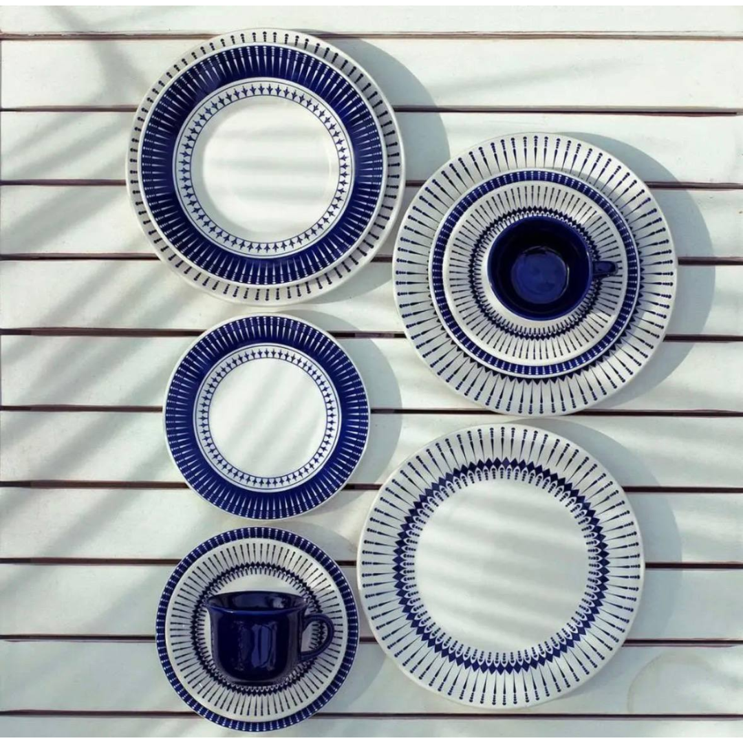 Aparelho De Jantar E Chá 20 Peças Donna Colb Azul