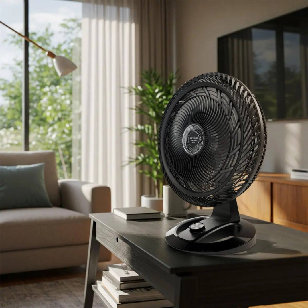 Ventilador Bvt50t 110v 50 Cm 230w Preto Britania 8 Pás 127v Plástico