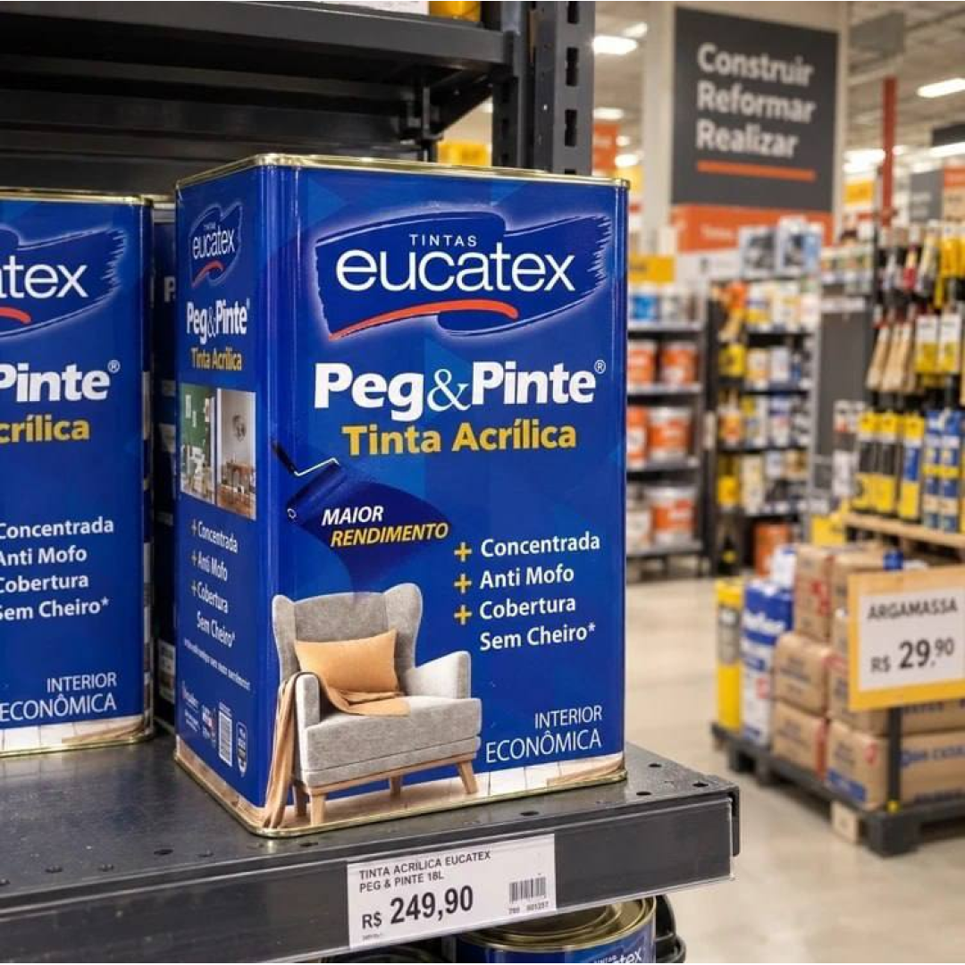 Tinta Eucatex Acrílica Peg Pinte Anti-mofo 18l - Cores Acabamento Fosco Cor Branco
