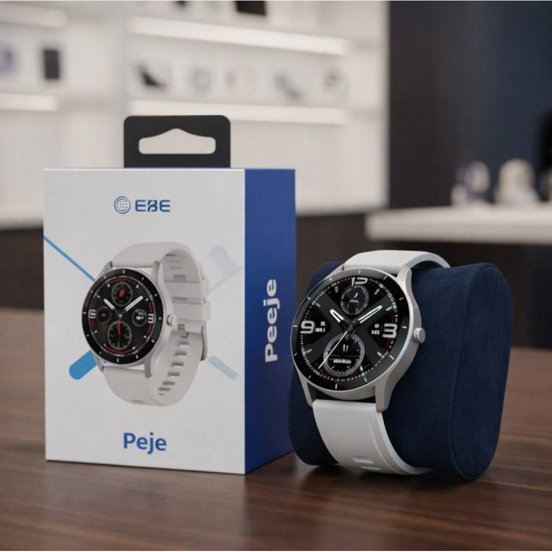 Smartwatch PEJE Relógio Smartwatch com Pulseira Extra - Tela Touch HD 1.28",À Prova d'Água IP68,Faz Chamadas Bluetooth,123+ Modos Esportivos,Bateria de 5-7 Dias,Compatível com iOS/Android Prata