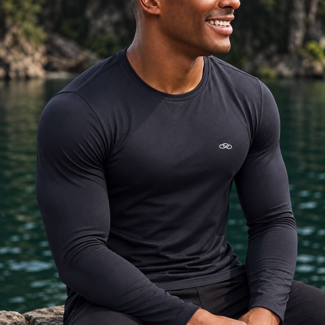 Camiseta Academia Masculina Essential Manga Longa Olympikus Marinho M