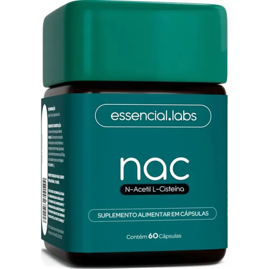 NAC 600mg - Fórmula Exclusiva com Máxima Concentração e Pureza - N-Acetil L-Cisteína - 60 Cápsulas