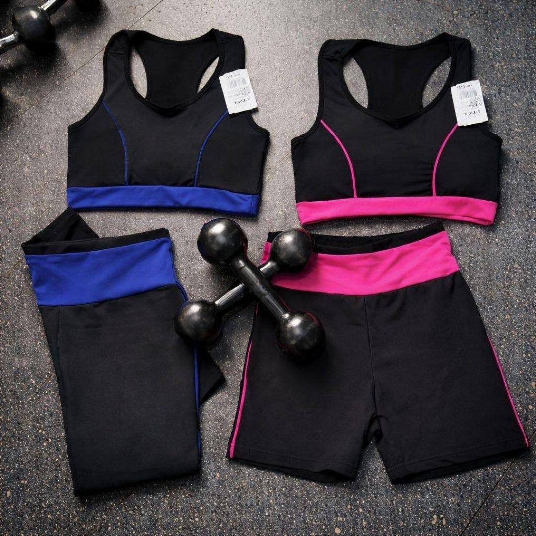 2 Conjunto Fitness Feminino Top E Short De Academia