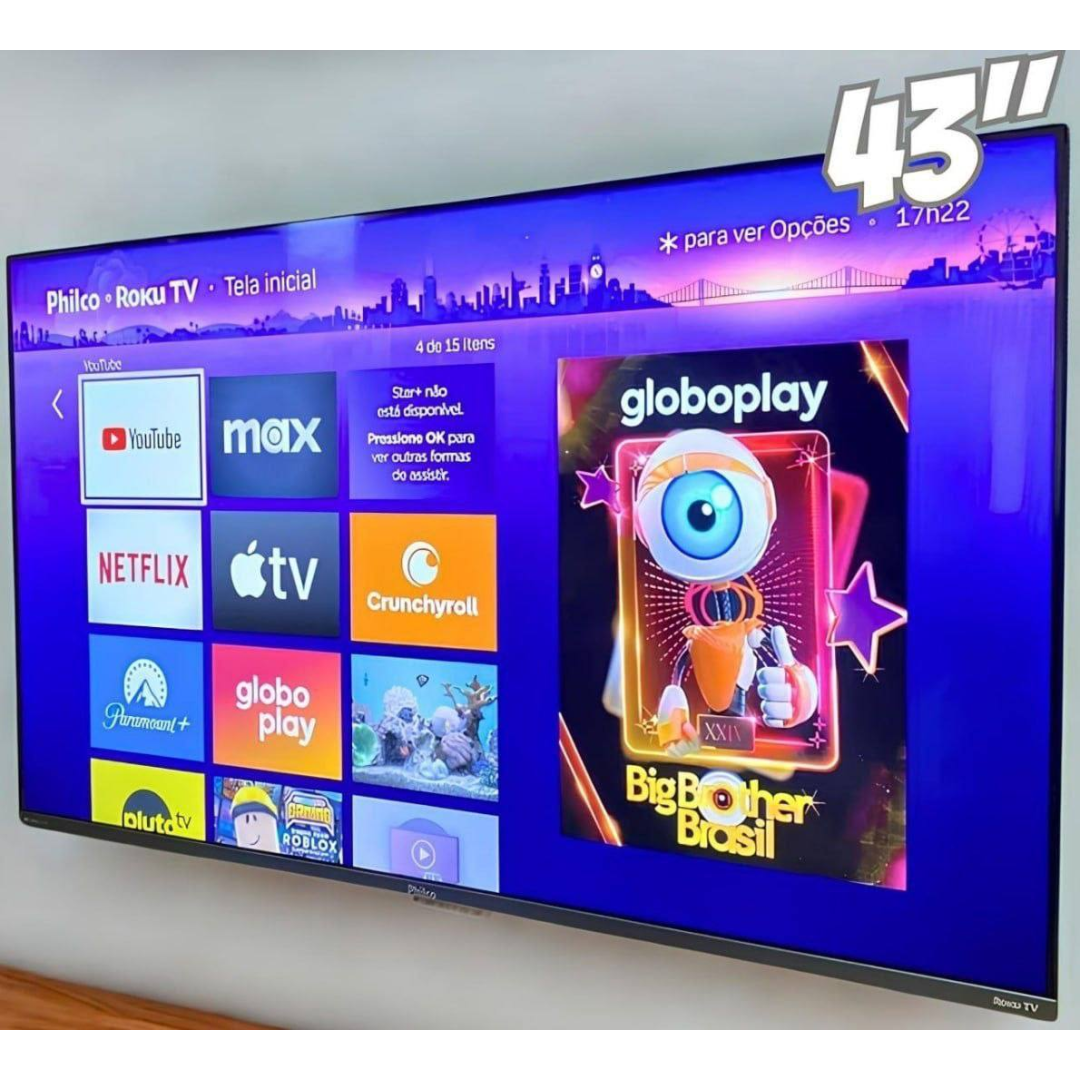 Smart TV 43” Philco P43CRA Full HD Wi-Fi HDMI USB Conversor Digital