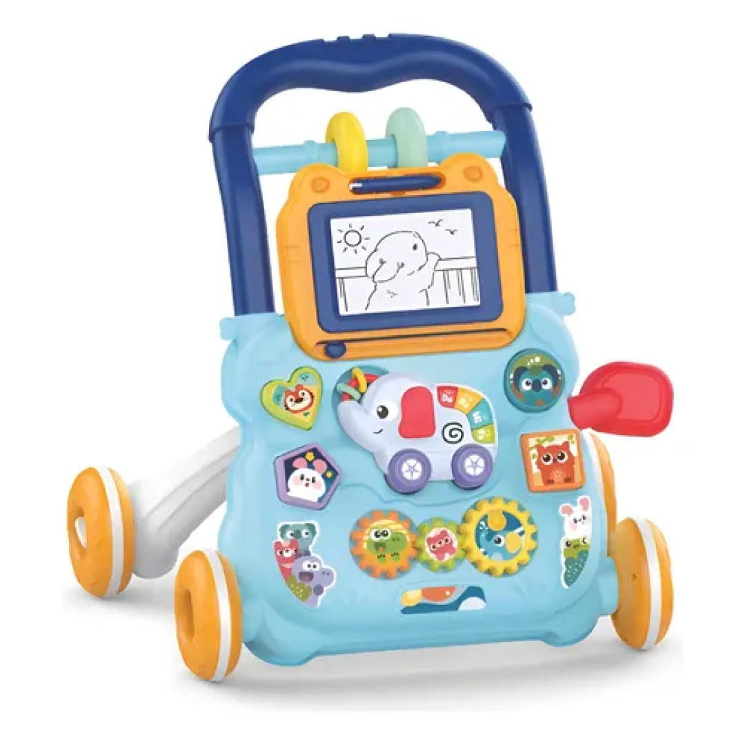 Andador De Empurrar Infantil Com Atividades Azul - Maxi Baby