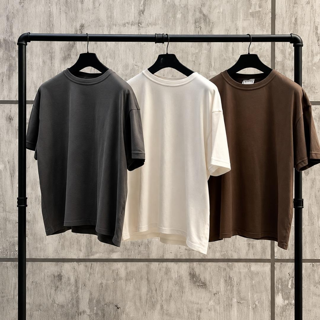 Kit com 3 Camisetas Oversized Algodão
