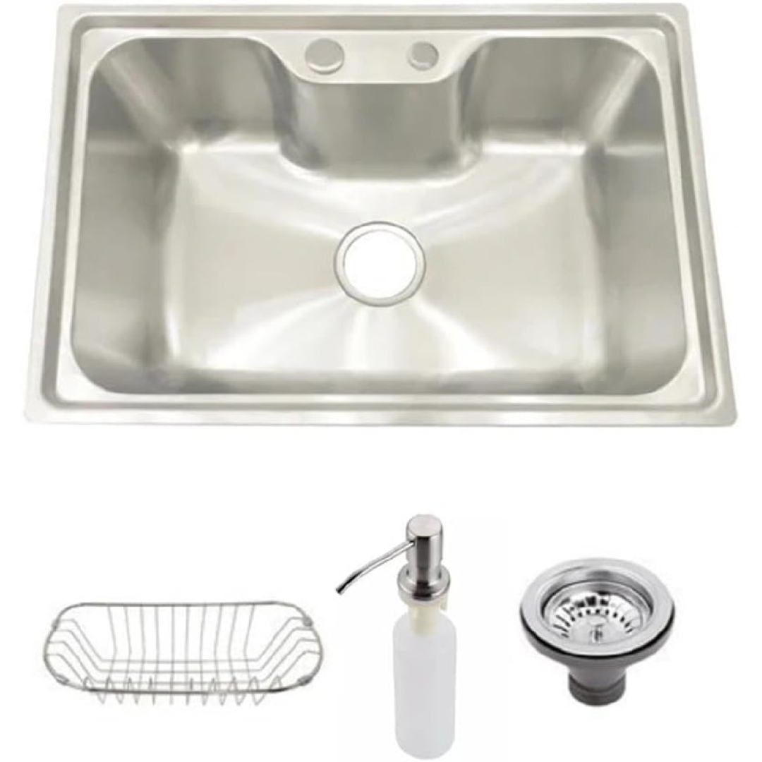 Cuba Pia Gourmet Aço Inox 201 Para Cozinha Belcca 70x45cm Kit Completo Cg201-c01
