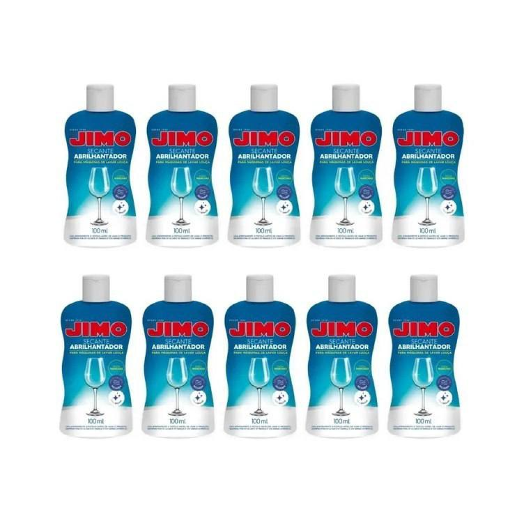 Kit 10 Jimo Secante Abrilhantador Para Lava Louça 100ml