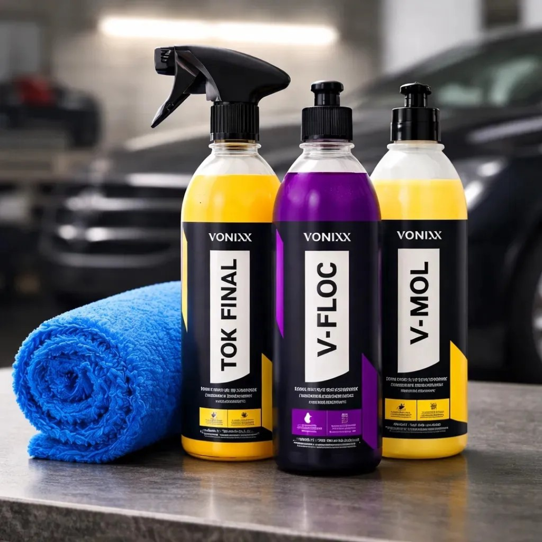 Kit Automotivo Vonixx Limpeza V-mol V-floc Toalha Tk Final