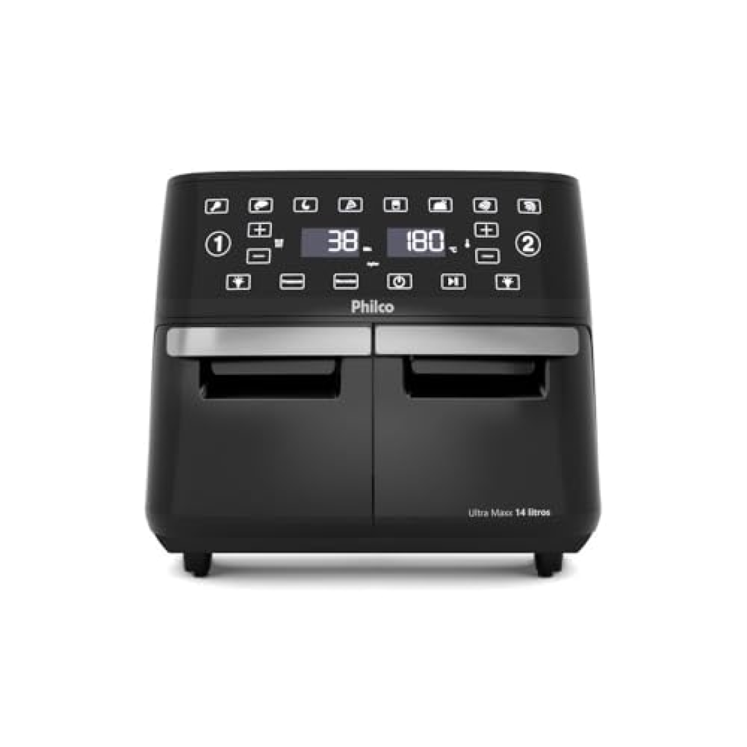 Air Fryer Philco Cesto Duplo 14L 4 em 1 Painel Digital PAF14A