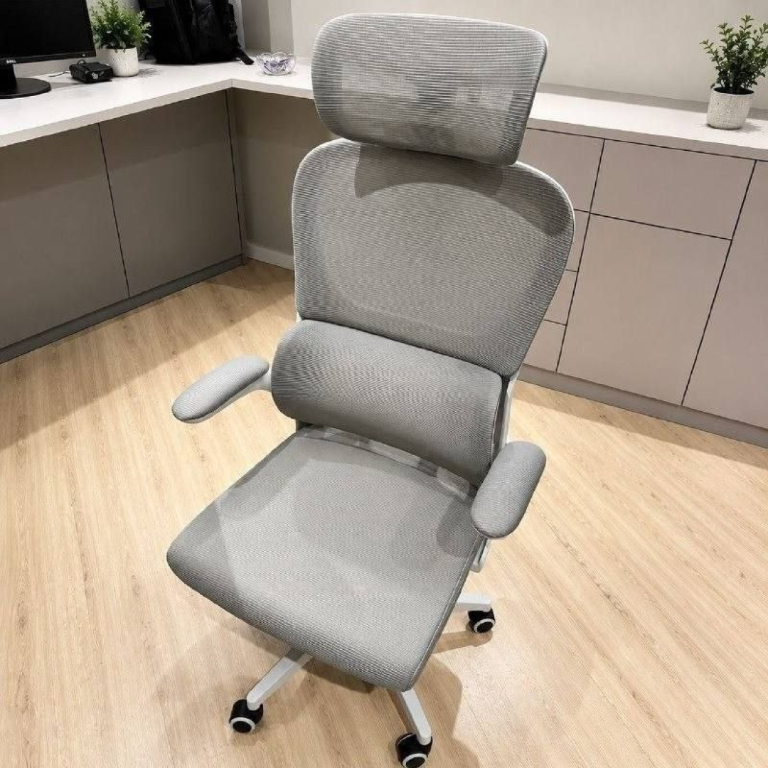Cadeira Escritório Ergonômica Python Fly B07 Cinza Com Suporte Lombar