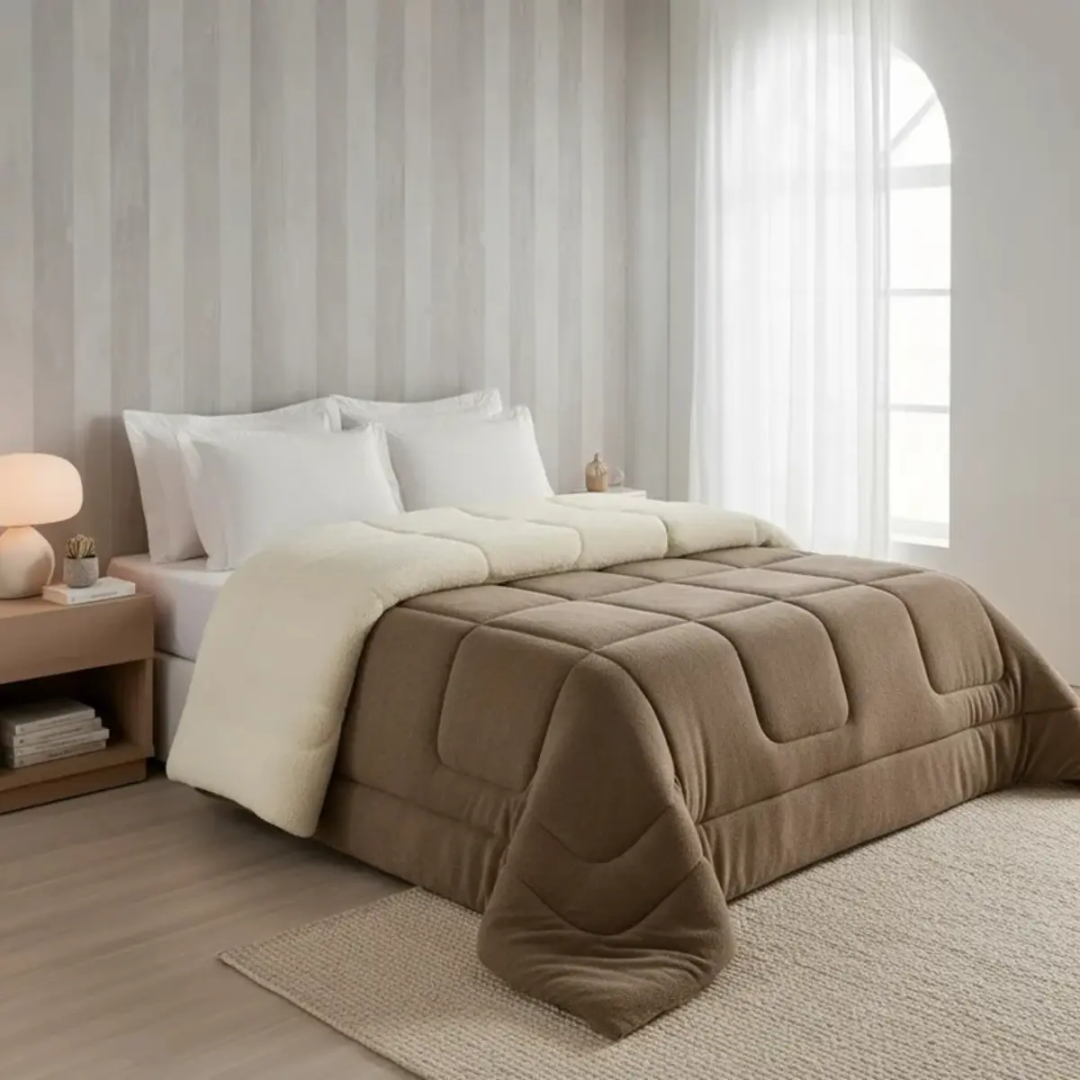 Cobertor Coberdrom Edredom Sherpa Casal Queen Grosso