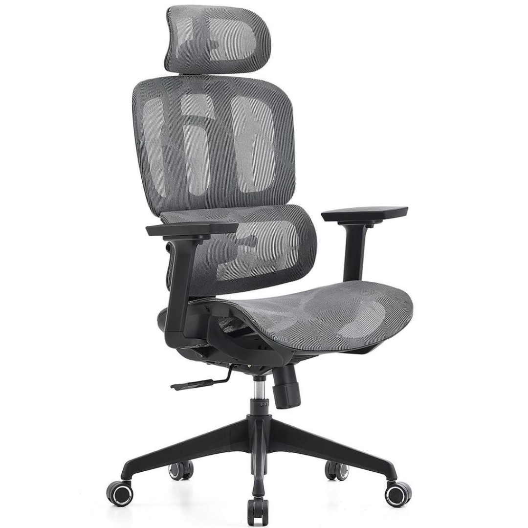 Cadeira de Escritório Nerd.Offer Business Mesh, 3D, Suporta até 120kg, Preto e Cinza, DR-CH-BNR3DBGF