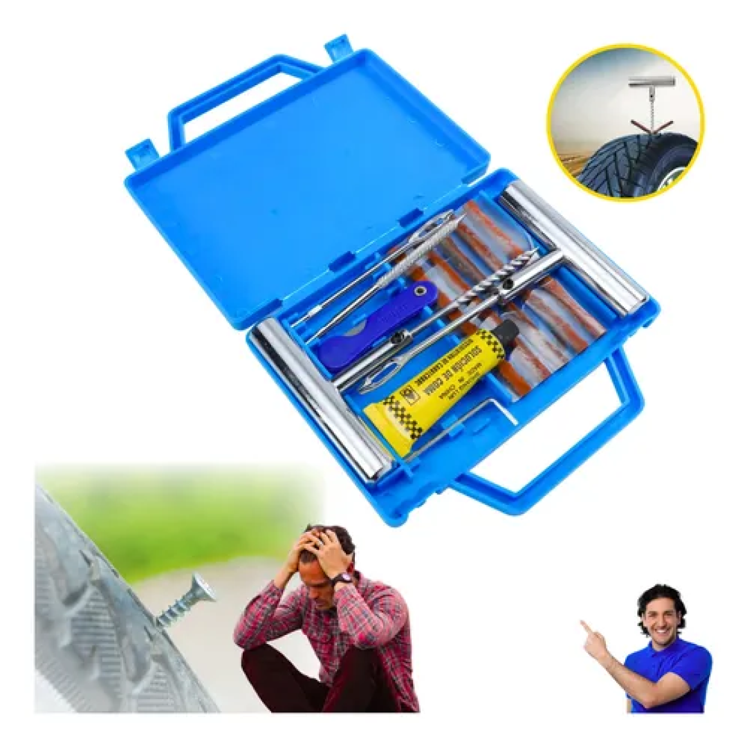 Kit Reparo Pneu Furo Remendo Metal