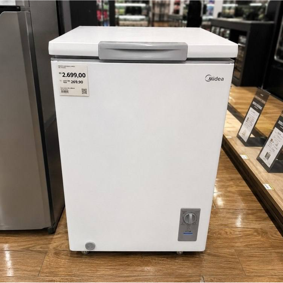 Freezer Horizontal 100l Inverter Bivolt Branco Midea Branco MDRC151FZD013