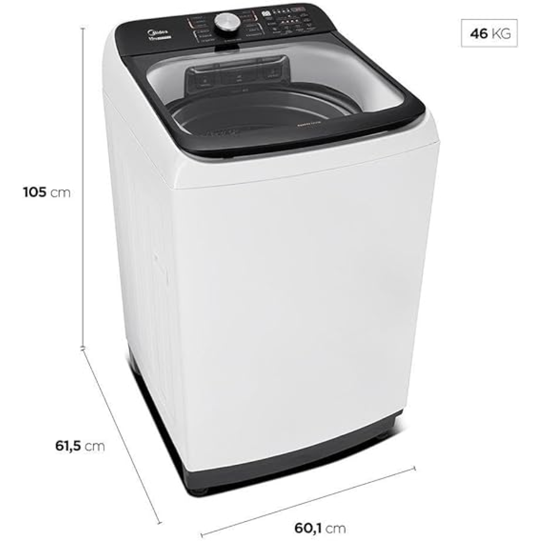 Lavadora de Roupas Midea 15kg Wave Agitador Branca 127V (MA512W150A/WK04)