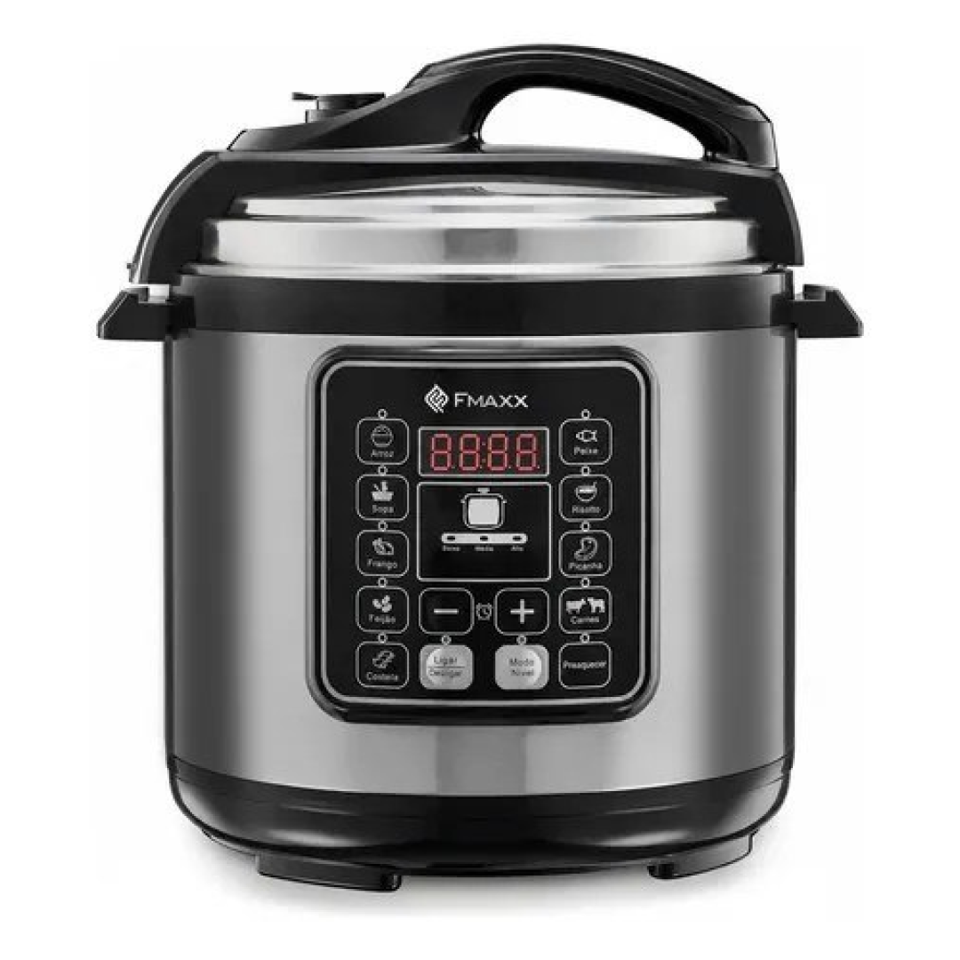 Panela De Pressão Elétrica Digital 6l, Fmaxx, Inox 1000w
