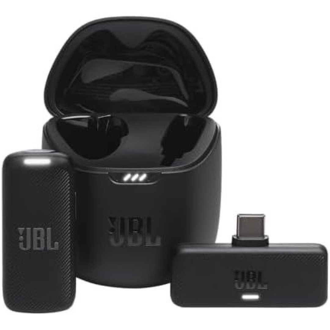 JBL, Microfone Sem Fio, Quantum Stream Wireless, Lapela, USB-C - Preto
