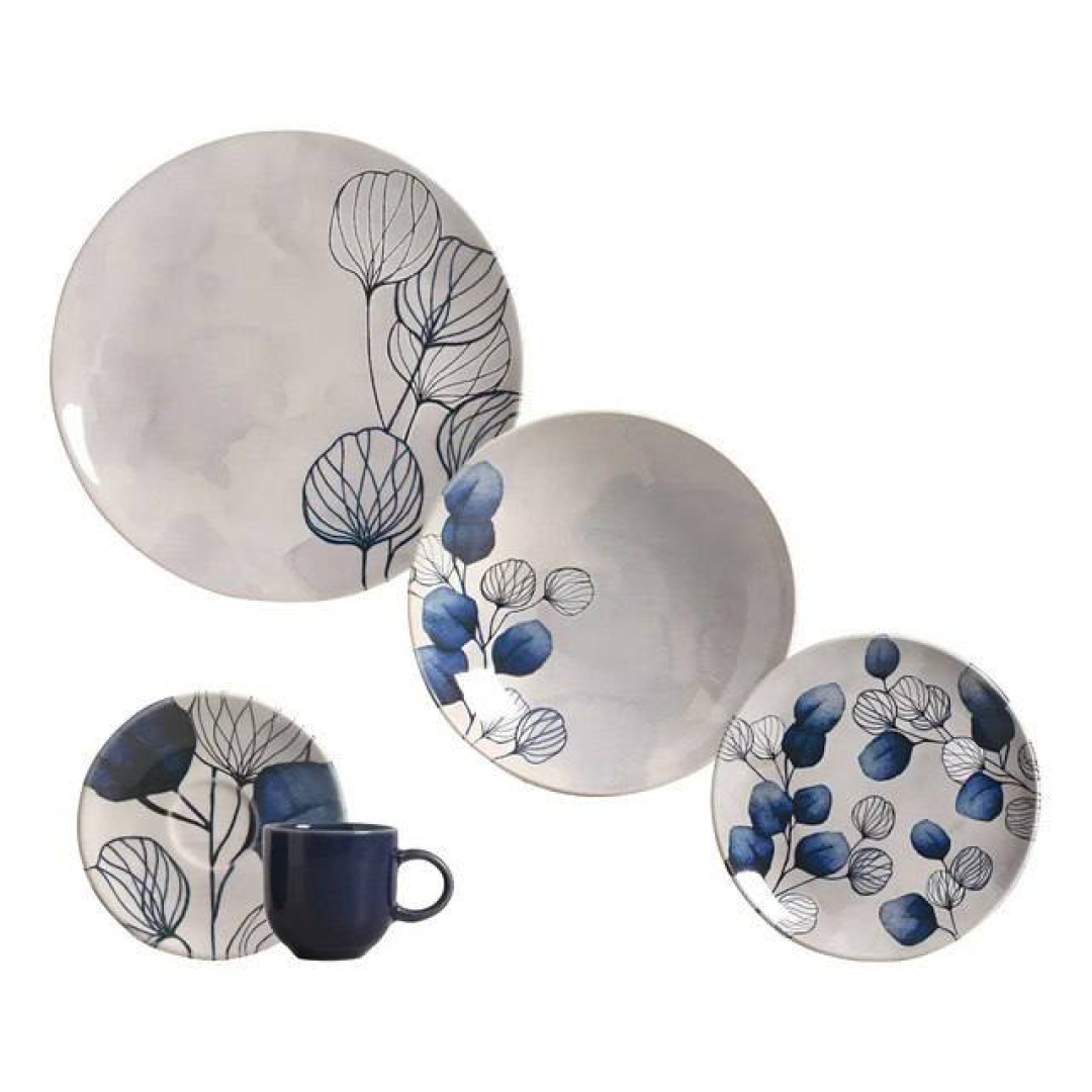 Aparelho De Jantar Coup Blue Cerâmica 30 Peças Porto Brasil
