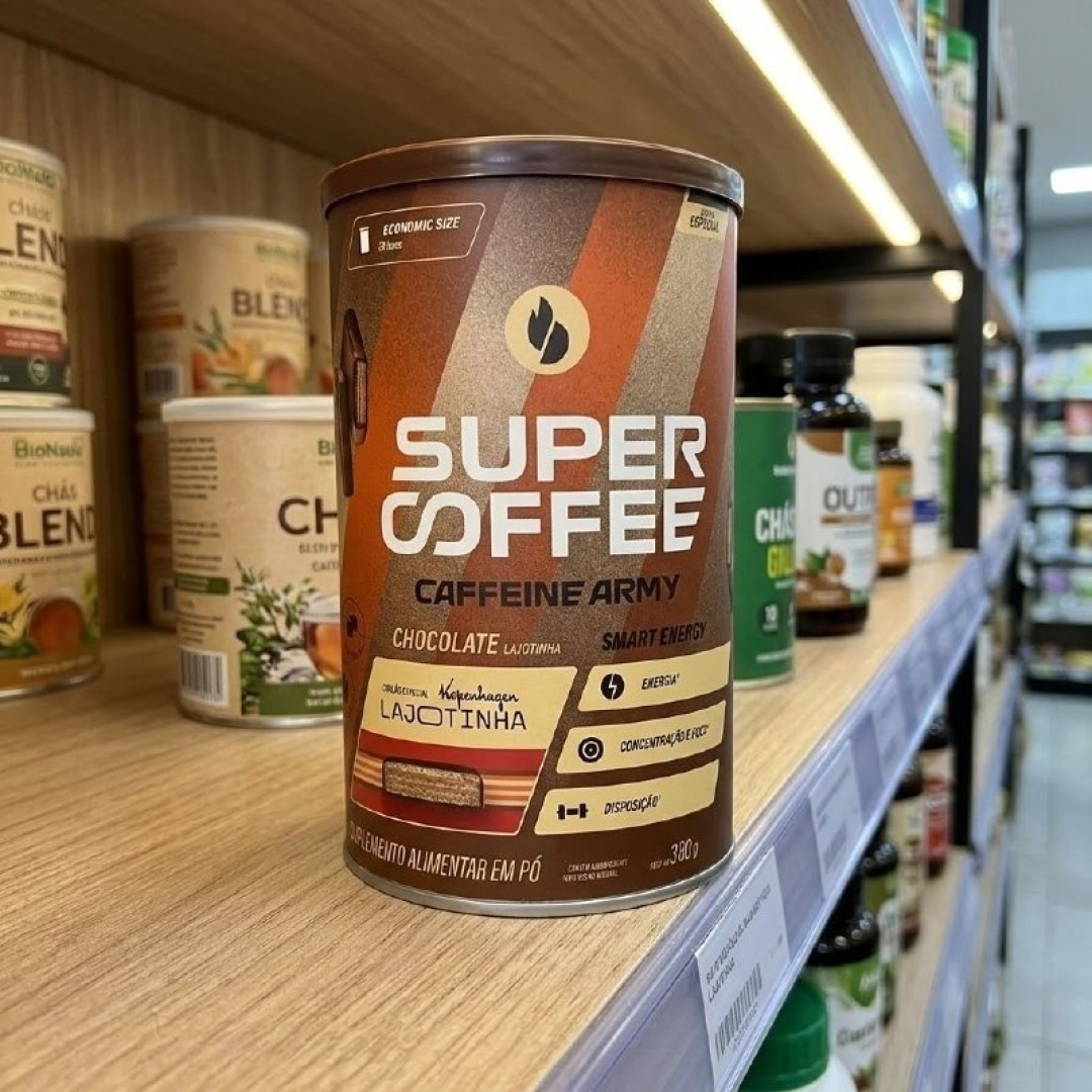 Cafeína Caffeine Army Supercoffee Classic Size em pó sabor Lajotinha x 380g