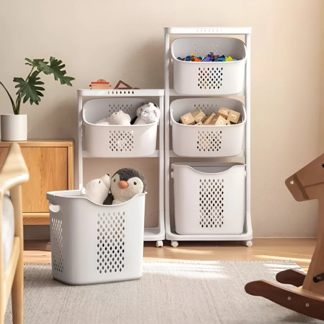 Organizador Armário Carrinho de Brinquedos Roupas Multiuso com Rodinhas Banheiro Lavanderia Cozinha Quartos