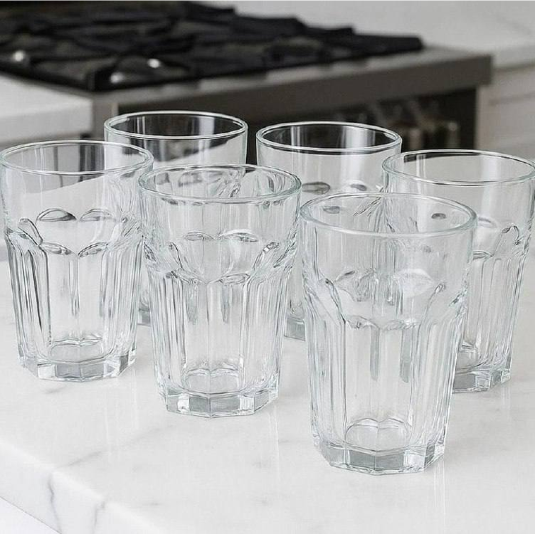 Copos De Vidro Grosso Original Line Glass De 400 Ml Água Suco Drink Premium Cor Transparente