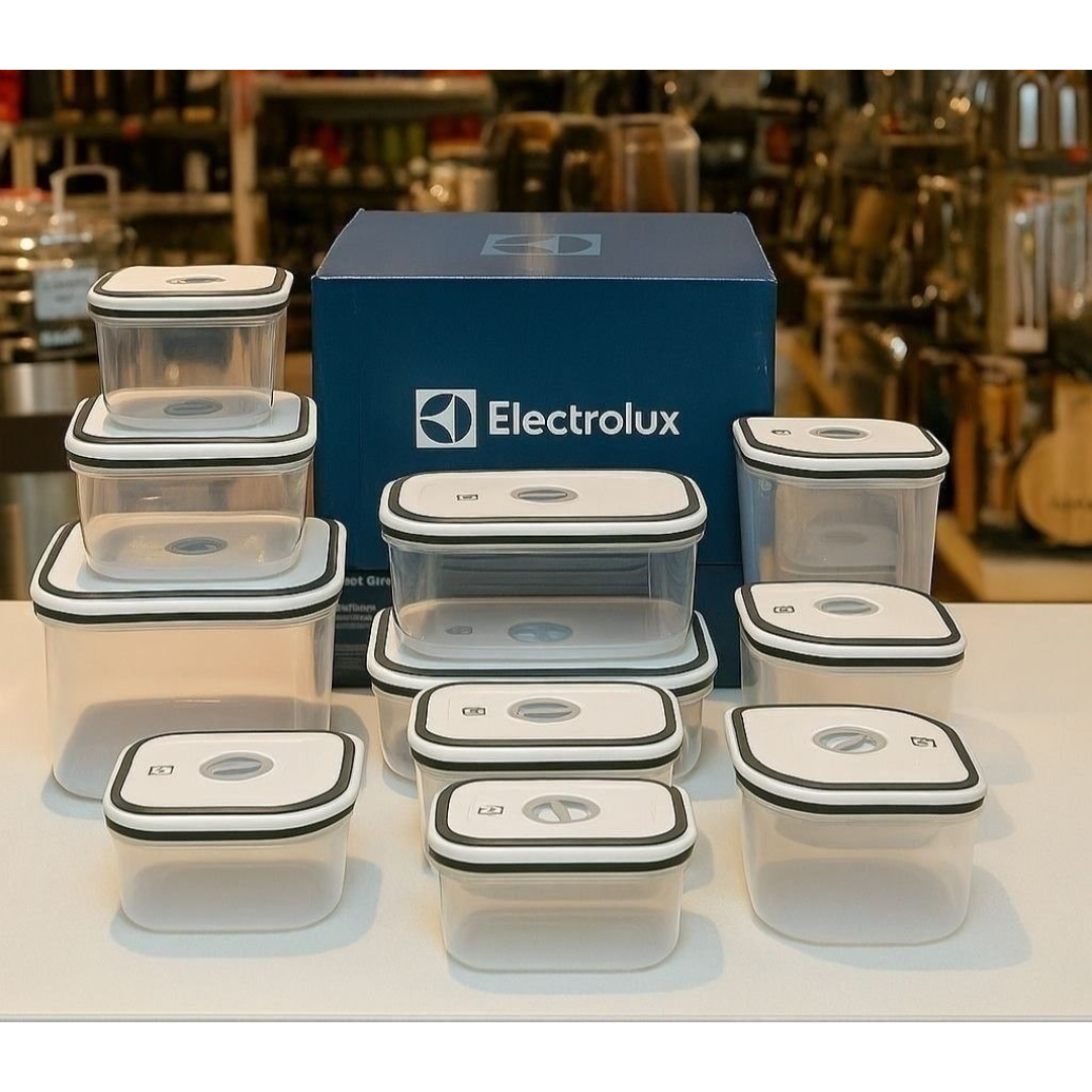 Kit com 12 Potes Herméticos Electrolux de Plástico