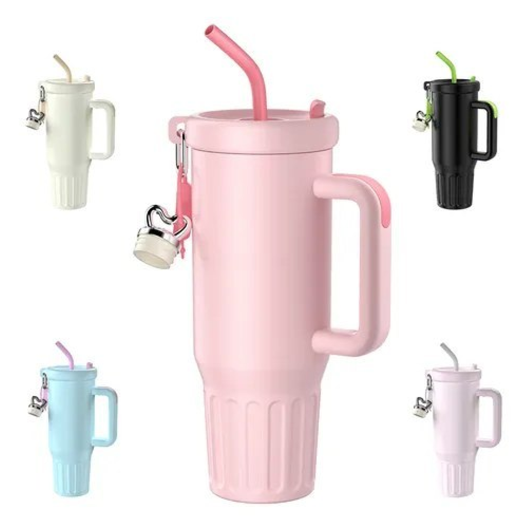 Copo Térmico Inóx 1200ml Anti-vazamento Com Tampa E Canudo