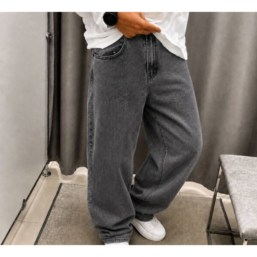 Calça Balão Jeans Masculina Baggy Larga Streetwear Estonada