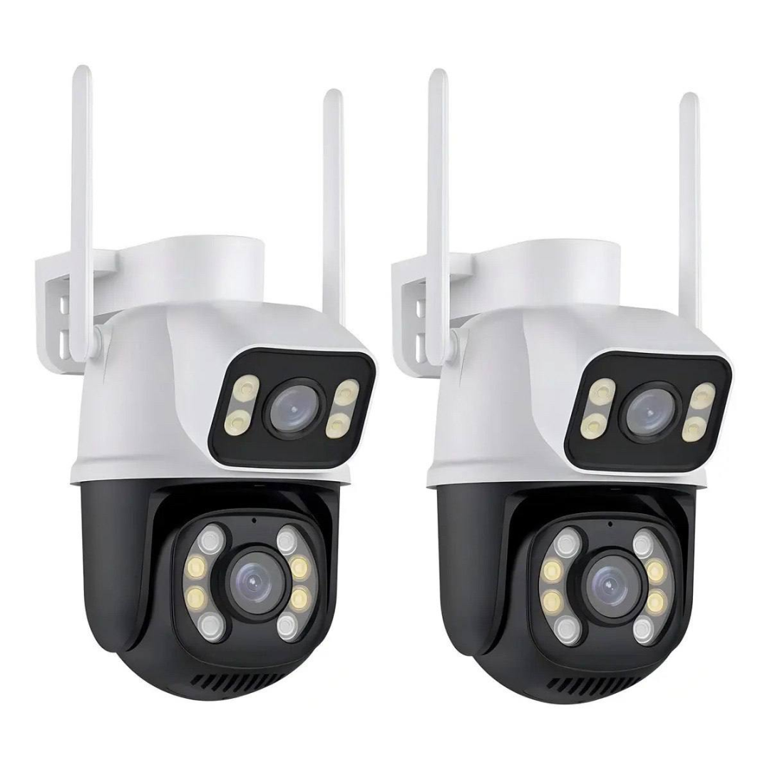 Kit 2 Câmera De Segurança Ip A28 App Icsee Estary Shop 3mp Wi-fi Branco/preto